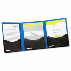ESS99835 Five-Pocket Folder, 3 Panels, Title Pocket, 400 Sheet Capacity, Blue/Charcoal By ESSELTE PENDAFLEX CORP.