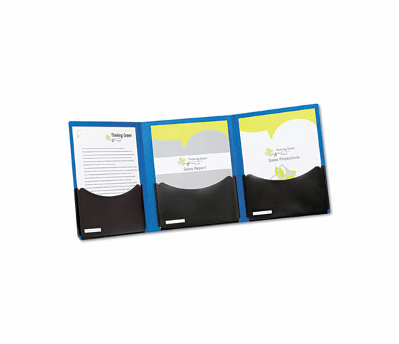 ESS99835 Five-Pocket Folder, 3 Panels, Title Pocket, 400 Sheet Capacity, Blue/Charcoal By ESSELTE PENDAFLEX CORP.