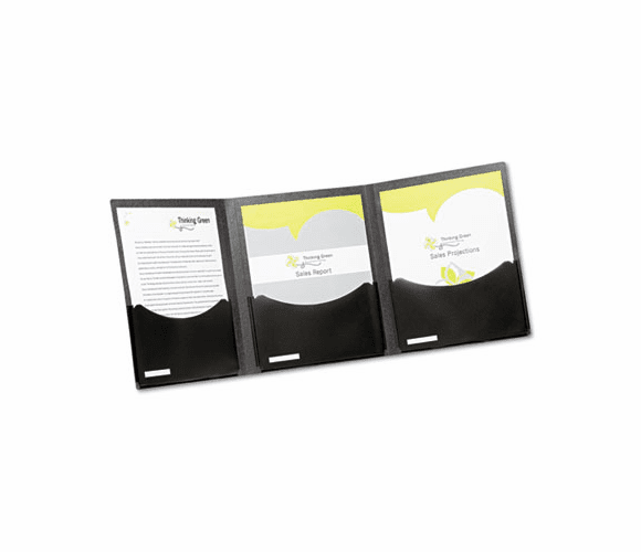 ESS99836 Five-Pocket Folder, 3 Panels, Title Pocket, 400-Sheet Capacity, Black/Charcoal By ESSELTE PENDAFLEX CORP.