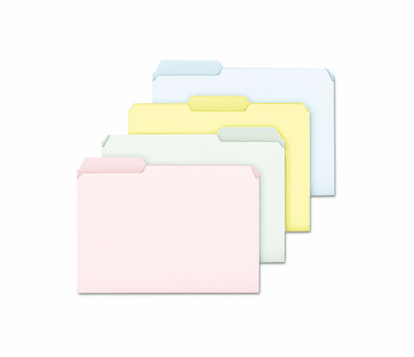 ESSC2113PASR Pastel Color File Folders, 1/3 Cut Top Tab, Letter, Assorted, 100/Box By AMPAD/DIV. OF AMERCN PD&PPR