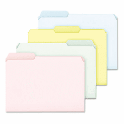 ESSC2113PASR Pastel Color File Folders, 1/3 Cut Top Tab, Letter, Assorted, 100/Box By AMPAD/DIV. OF AMERCN PD&PPR