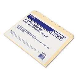 ESSEN225 Recycled Top Tab File Guides, Alpha, 1/5 Tab, Manila, Letter, 25/Set By ESSELTE PENDAFLEX CORP.