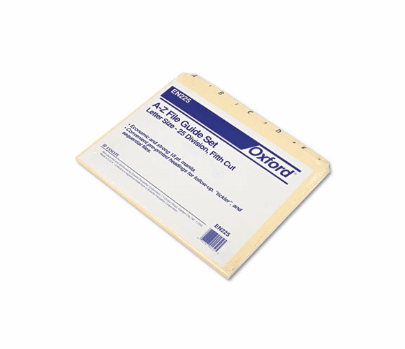 ESSEN225 Recycled Top Tab File Guides, Alpha, 1/5 Tab, Manila, Letter, 25/Set By ESSELTE PENDAFLEX CORP.