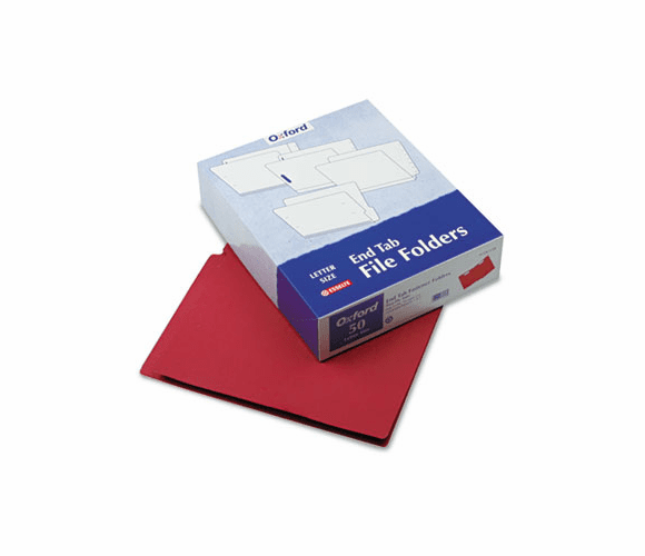 ESSH10U13R Two-Ply Expansion Folder, Two Fasteners, End Tab, Letter, Red, 50/Box By ESSELTE PENDAFLEX CORP.