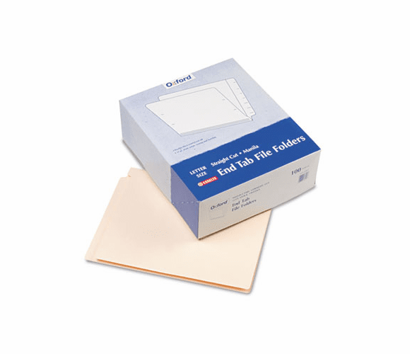 ESSH110D Straight Cut End Tab Folders, 9 1/2 Inch Front, Letter, Manila, 100/Box By ESSELTE PENDAFLEX CORP.