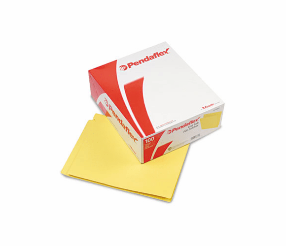 ESSH110DY Reinforced End Tab Folders, Two Ply Tab, Letter, Yellow, 100/Box By ESSELTE PENDAFLEX CORP.
