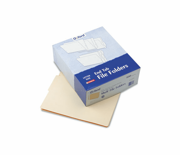ESSH114D End Tab Folders, 4" Tab, Two Ply, Letter, Manila, 100/Box By ESSELTE PENDAFLEX CORP.