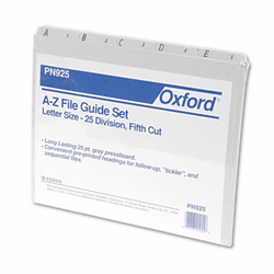 ESSPN925 Recycled Top Tab File Guides, Alpha, 1/5 Tab, Pressboard, Letter, 25/Set By ESSELTE PENDAFLEX CORP.