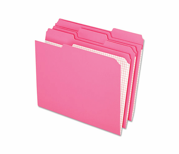 ESSR15213PIN Two-Ply Reinforced File Folders, 1/3 Cut Top Tab, Letter, Pink, 100/Box By ESSELTE PENDAFLEX CORP.