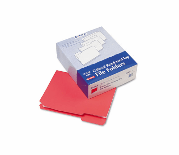 ESSR15213RED Two-Ply Reinforced File Folders, 1/3 Cut Top Tab, Letter, Red, 100/Box By ESSELTE PENDAFLEX CORP.