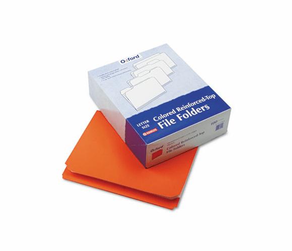 ESSR152ORA Two-Ply Reinforced File Folder, Straight Cut, Top Tab, Letter, Orange, 100/Box By ESSELTE PENDAFLEX CORP.