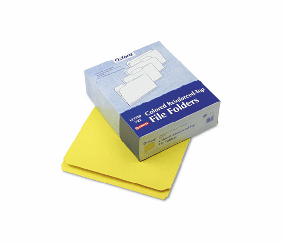 ESSR152YEL Two-Ply Reinforced File Folder, Straight Cut, Top Tab, Letter, Yellow, 100/Box By ESSELTE PENDAFLEX CORP.