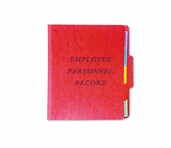 ESSSER1ER Vertical Personnel Folders, 1/3 Cut Top Tab, Letter, Red By ESSELTE PENDAFLEX CORP.
