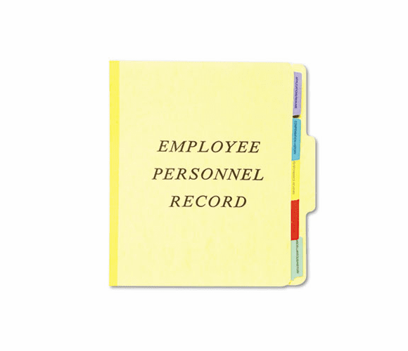 ESSSER1YEL Vertical Personnel Folders, 1/3 Cut Top Tab, Letter, Yellow By ESSELTE PENDAFLEX CORP.