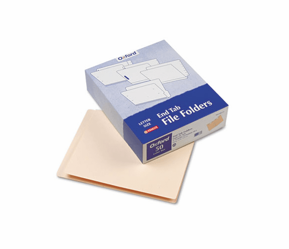 ESSTH120U13 End Tab Expansion Folders, 2 Fasteners, Straight Tab, Letter, 14pt Manila, 50/BX By ESSELTE PENDAFLEX CORP.