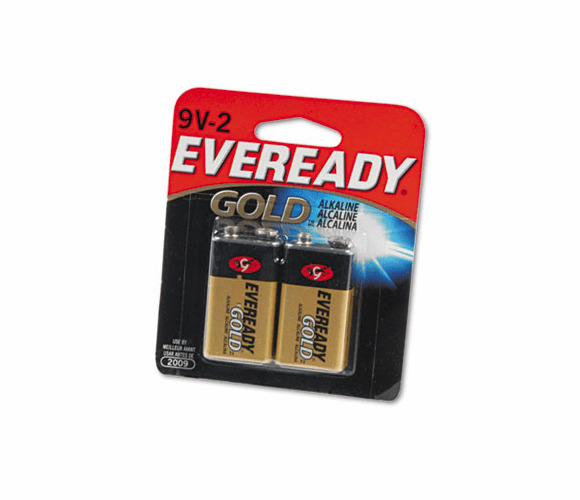 EVEA522BP2 Gold Alkaline Batteries, 9V, 2 Batteries/Pack By EVEREADY BATTERY