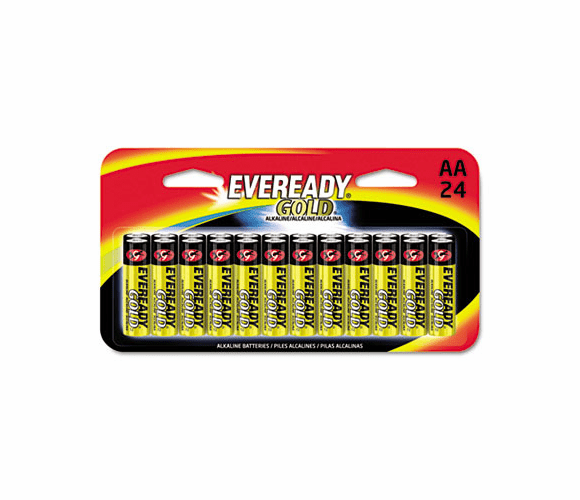 EVEA91BP24HT Gold Alkaline Batteries, AA, 24 Batteries/Pack By EVEREADY BATTERY