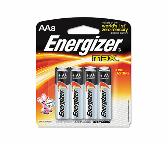 EVEE91MP8 MAX Alkaline Batteries, AA, 8 Batteries/Pack By EVEREADY BATTERY