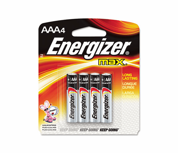 EVEE92BP4 MAX Alkaline Batteries, AAA, 4 Batteries/Pack By EVEREADY BATTERY