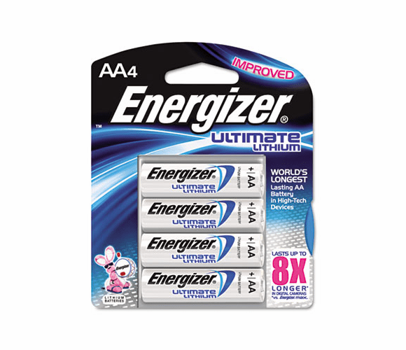 EVEL91BP4 e� Lithium Batteries, AA, 4 Batteries/Pack By EVEREADY BATTERY