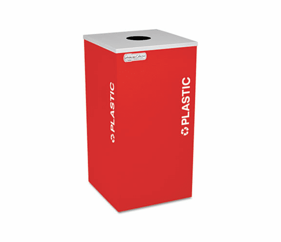 EXCRCKDSQPLRBX Kaleidoscope Collection Recycling Receptacle, 24 gal, Ruby Red By EXCELL METAL PRODUCTS CO