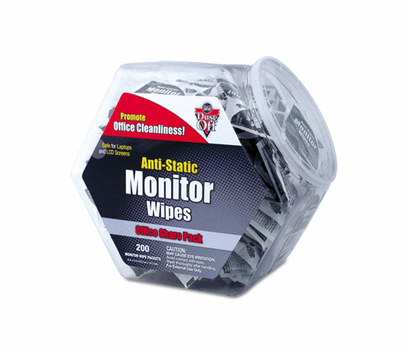 FALDMHJ Antistatic Monitor Wipes--Office Share Pack, 5 x 6, 200 Individual Foil Packets By FALCON SAFETY