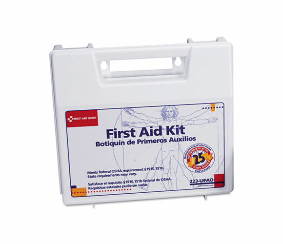 FAO223U Bulk First Aid Kit for 25 People, 106 Pieces, OSHA Compliant, Plastic Case By FIRST AID ONLY, INC.