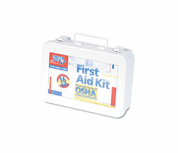 FAO241AN Unitized First Aid Kit for 16 People, 94 Pieces, OSHA/ANSI, Metal Case By FIRST AID ONLY, INC.