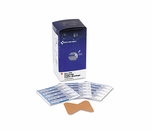 FAO3006 Fingertip Bandages, Individually Sterilized, 10/Box By FIRST AID ONLY, INC.