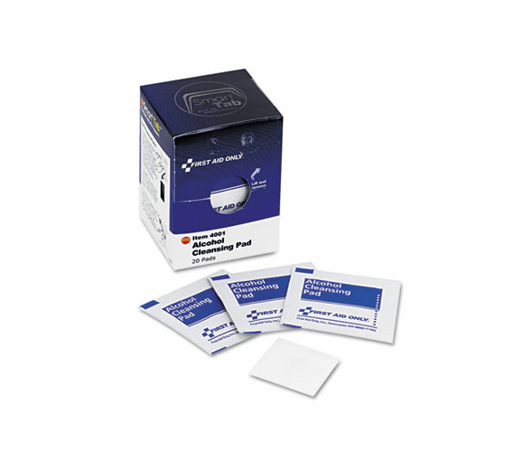 FAO4001 Alcohol Cleansing Pads, 20/Box By FIRST AID ONLY, INC.
