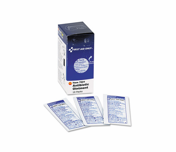 FAO7021 Antibiotic Ointment, 10 Packets/Box By FIRST AID ONLY, INC.