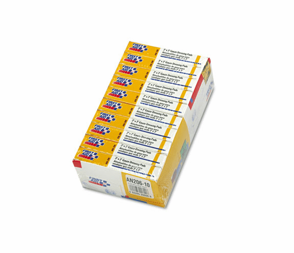 FAOAN206 Refill Gauze Pads for Ansi-Compliant First Aid Kits/Cabinets, 3 x 3, 40/Pack By FIRST AID ONLY, INC.