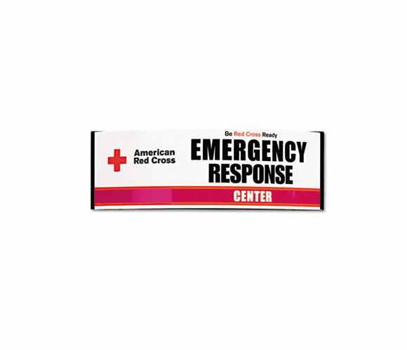 FAOFX106 Emergency Response Center Sign, Powder-Coated Metal, 26 x 4-3/3 x 8, White By FIRST AID ONLY, INC.