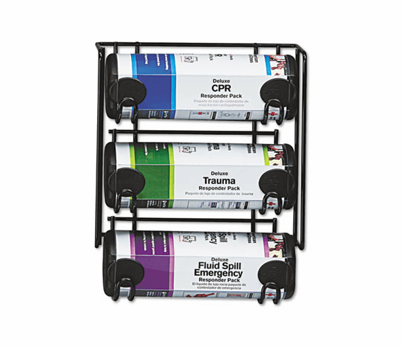 FAOFX203 3-Unit Rack for Large Responder Packs, Steel, Black By FIRST AID ONLY, INC.