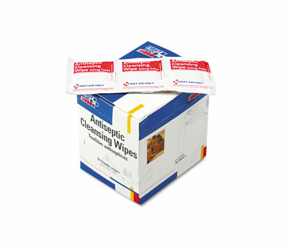 FAOH307 Antiseptic Cleansing Wipes, 50/Box By FIRST AID ONLY, INC.