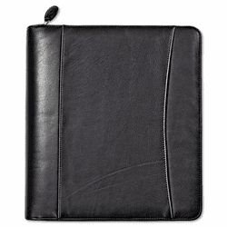 FDP33964 Nappa Leather Ring Bound Organizer w/Zipper, 8-1/2 x 11, Black By FRANKLIN COVEY