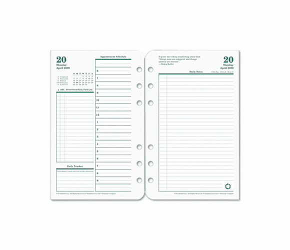 FDP3541512 Original Dated Daily Planner Refill, April-March, 4-1/4 x 6-3/4, 2012 By FRANKLIN COVEY