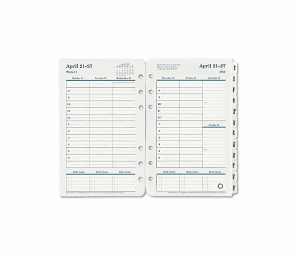 FDP3541813 Original Dated Weekly/Monthly Planner Refill, Jan.-Dec., 4-1/4 x 6-3/4, 2013 By FRANKLIN COVEY