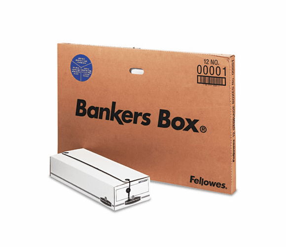 FEL00001 Liberty Storage Box, Check/Microfilm, 8-3/8 x 24 x 4-1/2, White/Blue, 12/Carton By FELLOWES MFG. CO.