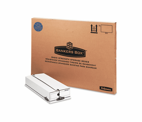 FEL00002 Liberty Check/Deposit Slip Storage Box, 9 x 23 x 4, White/Blue, 12/Carton By FELLOWES MFG. CO.