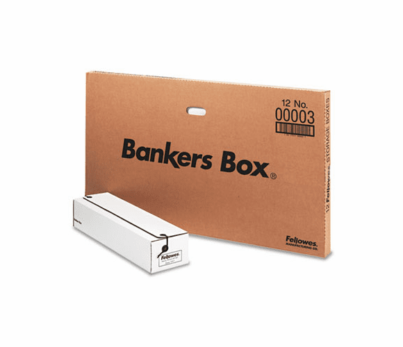 FEL00003 Liberty Storage Box, Card Size, 6 x 23-1/4 x 4-1/4, White/Blue, 12/Carton By FELLOWES MFG. CO.