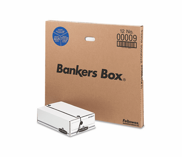 FEL00009 Liberty Basic Storage Box, Check/Voucher, 9 x 14-1/4 x 4, White/Blue, 12/Carton By FELLOWES MFG. CO.