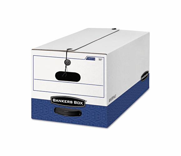 FEL00011 Liberty Max Strength Storage Box, Letter, 12 x 24 x 10, White/Blue, 12/Carton By FELLOWES MFG. CO.