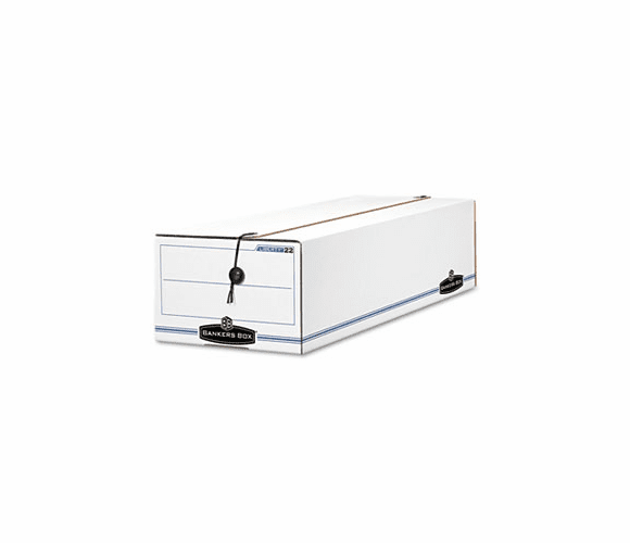 FEL00018 Liberty Basic Storage Box, Record Form,8-3/4 x 23-3/4 x 7, White/Blue, 12/Carton By FELLOWES MFG. CO.