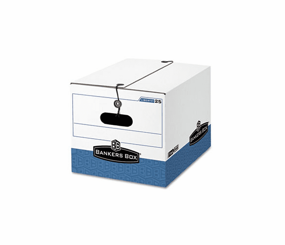 FEL00025 STOR/FILE Exrta Strength Storage Box, Letter/Legal, White/Blue 12/Ctn By FELLOWES MFG. CO.