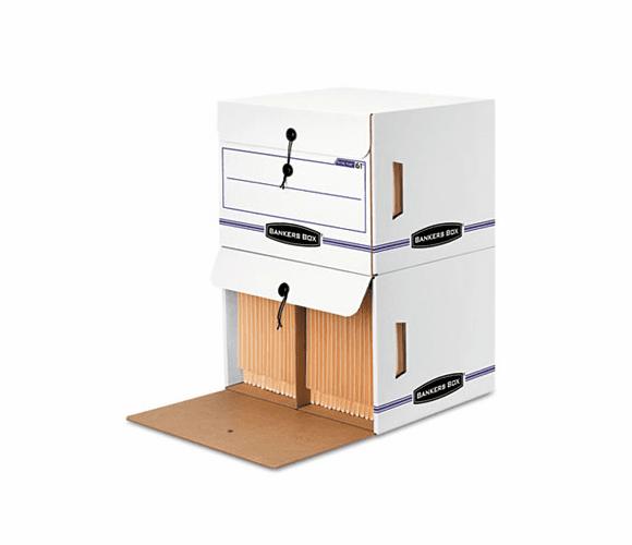 FEL00061 Side-Tab File Storage Box, Letter, 15-1/4 x 13-1/2 x 10-3/4, White/Blue, 12/Ctn By FELLOWES MFG. CO.