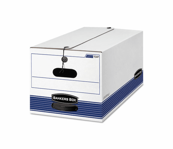 FEL00704 Stor/File Storage Box, Letter, Button Tie, White/Blue, 12/Carton By FELLOWES MFG. CO.