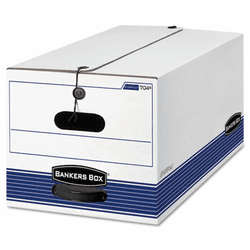 FEL00704 Stor/File Storage Box, Letter, Button Tie, White/Blue, 12/Carton By FELLOWES MFG. CO.