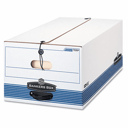 FEL00705 Stor/File Storage Box, Button Tie, Legal, White/Blue, 12/Carton By FELLOWES MFG. CO.