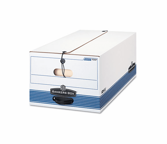 FEL00705 Stor/File Storage Box, Button Tie, Legal, White/Blue, 12/Carton By FELLOWES MFG. CO.